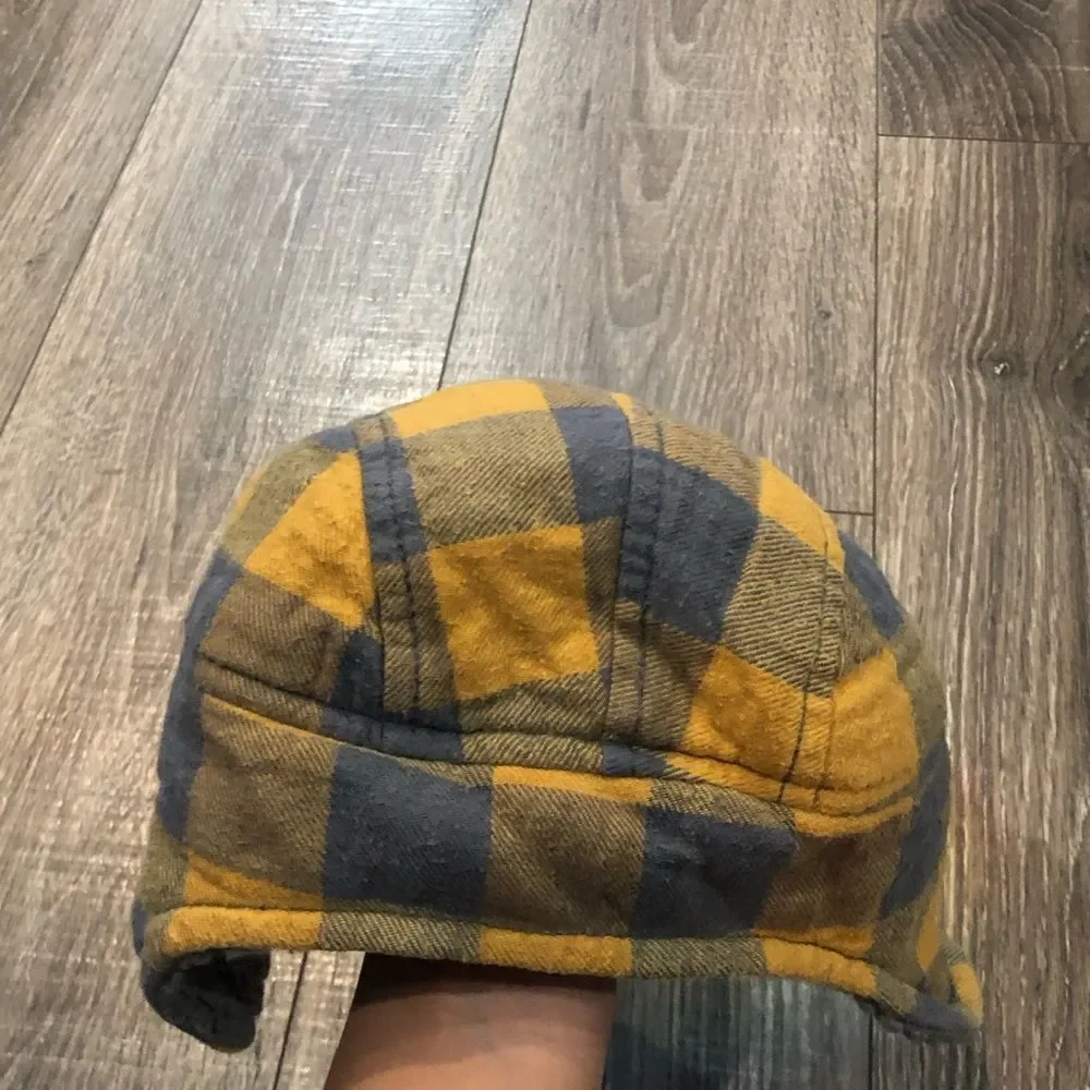 Boys Hat with Ear Cover Size 12-24 months Plaid Kids Winter Hat with Ear Cover